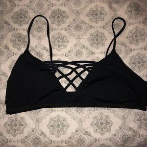 Black criss cross bathing suit